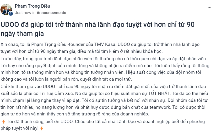 UDOO da giup toi tro thanh nha lanh dao tuyet voi hon